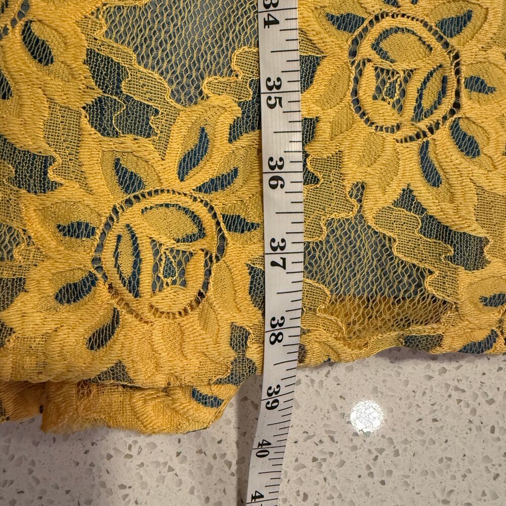 Anthropologie Plenty by Tracy Reese Yellow Floral Lace Midi Dress 10 Coquette - Picture 8 of 13